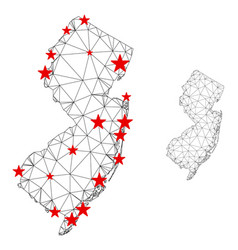 Polygonal Carcass Mesh New Jersey State Map