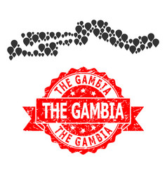 Rubber The Gambia Seal And Marker Mosaic Map