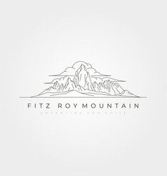 Fitz Roy Mountain Line Art Logo Symbol Design