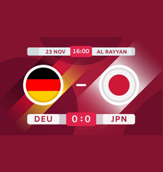 Germany Vs Japan Match Design Element Football