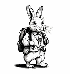 Rabbit Cartoon Bunny With Backpack