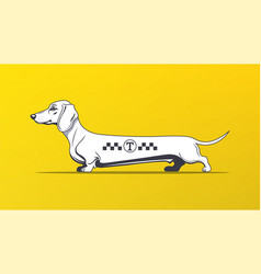 Funny Cartoon Black And White Dachshund