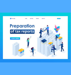 Isometric Preparation Of Tax Reports Landing Page