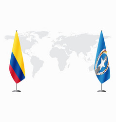 Colombia And Northern Mariana Islands Flags