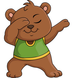 Cute Little Bear Cartoon Dabbing Dance