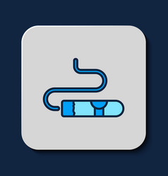 Filled Outline Cigar Icon Isolated On Blue