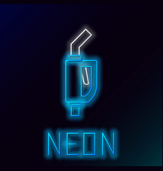 Glowing Neon Line Gasoline Pump Nozzle Icon