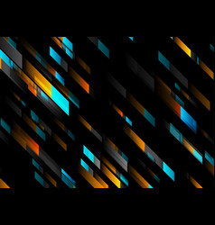 Black Blue Orange Geometric Tech Abstract