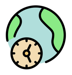 China Time Zone Icon Flat