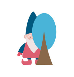 Christmas Cartoon Little Gnome With A Grey Beard