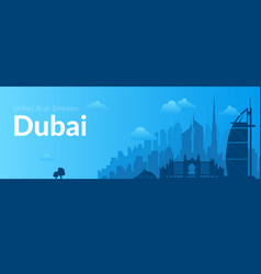 Dubai Uae Famous City Scape View Background