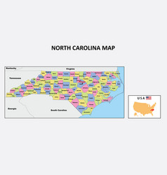 North Carolina Map State And District Map