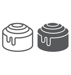 Cinnamon Bun Roll Line And Glyph Icon