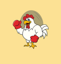 Cute Body Builder Rooster Cartoon