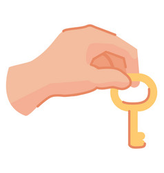 Hand With Golden Key Owner Symbol Opportunity