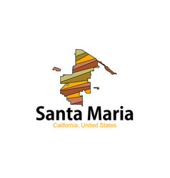 Map Of Santa Maria California City Geometric Logo