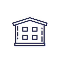 Multi Family House Line Icon On White