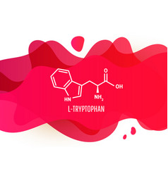 Tryptophan Skeletal Formula And Structure On Red