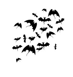 Black Silhouette Of Bats Halloween Decorations