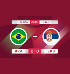 Brazil Vs Serbia Match Design Element Football