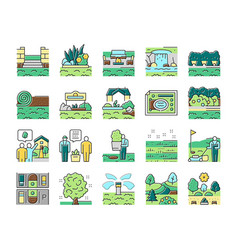 Landscape Design And Accessories Icons Set