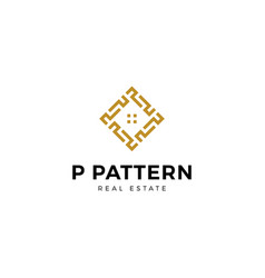 Luxurious Letter P Pattern House Logo Design