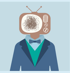 Man In Suit With Tv Scribble Head