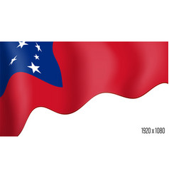 Samoa Country Flag Realistic Independence Day