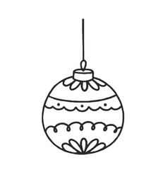 Christmas Tree Toy Balloon Doodle Isolated