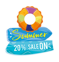 Colored Summer Sale Banner With Ribbon And