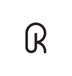 Letter R K Simple Loop Geometric Line Art Logo