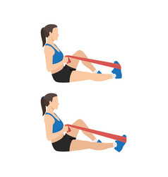 Woman Doing Resistance Band Plantar Flexion