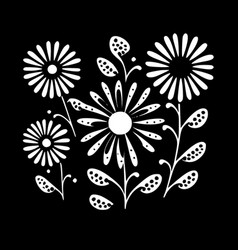 Flower Pattern - Black And White Isolated Icon