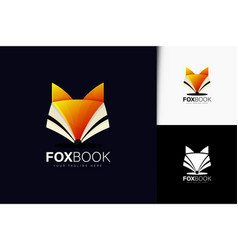 Fox Book Logo Design With Gradient