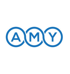 Amy Letter Logo Design On White Background