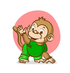 Baby Monkey Is Trying To Do Sport Exercise