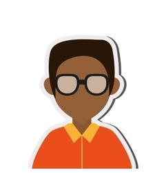 Dark Skin Faceless Man Portrait Icon