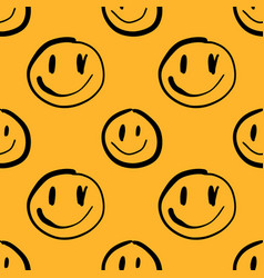 Funny Liquid Melt Groovy Cartoon Smiley Seamless