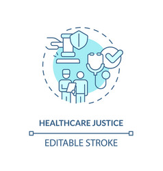 Healthcare Justice Blue Concept Icon