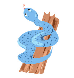 A Blue Snake Coiled Around The Tree