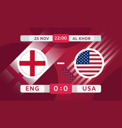 England Vs Usa Match Design Element Football