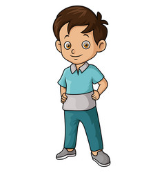 Cute Little Boy Cartoon Standing