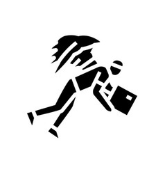 Fly Courier Glyph Icon