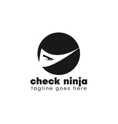 One Eye Ninja Cross Check Icon Shape Logo Template