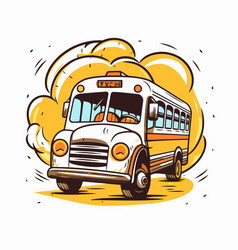 School Bus Of A On White Background