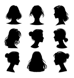 Silhouette Set Of A Person Head And Shoulders