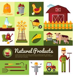 Organic Farm Products Flat Design