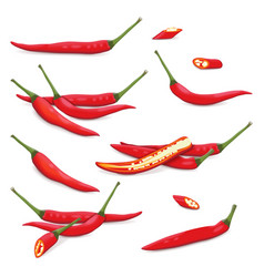 Set Of Red Thai Chili Peppers