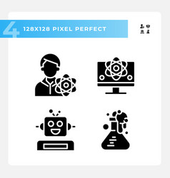 Stem Technology And Ai Pixel Perfect Black Glyph