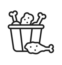 Chicken Piece Bucket Icon Image